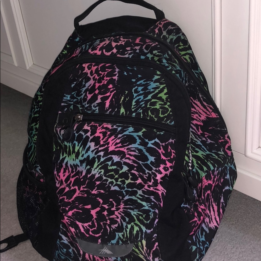 Multicolor printed backpack